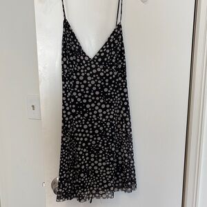 Zara Black and White Polka Dot Babydoll Dress